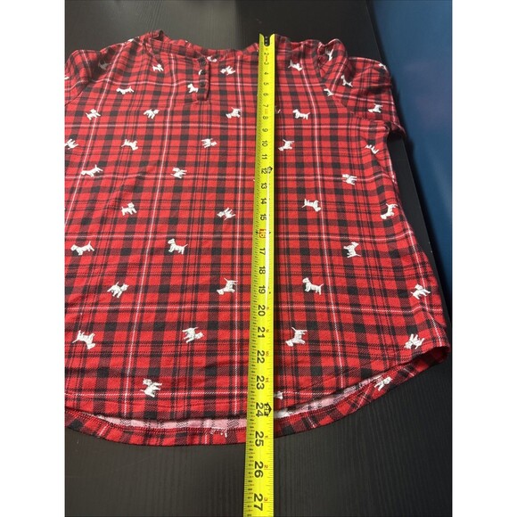 Lauren Ralph Lauren Womens Large Plaid Flannel Sleep Top Monogram Nightshirt‎ - Picture 9 of 9